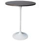 Leisuremod LeisureMod Verve Collection Modern Bar Height Table White Base with 27 Round Dark Walnut MDF Top, , large