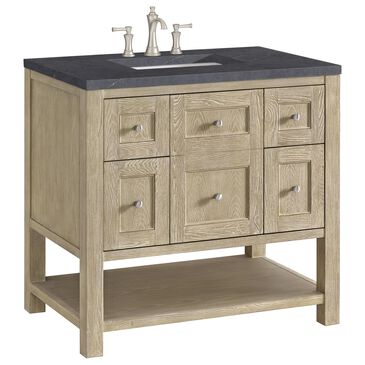 James Martin Vanities Breckenridge 36" Single Vanity in Whitewashed Oak with 3 cm Charcoal Soapstone Quartz Top, , large