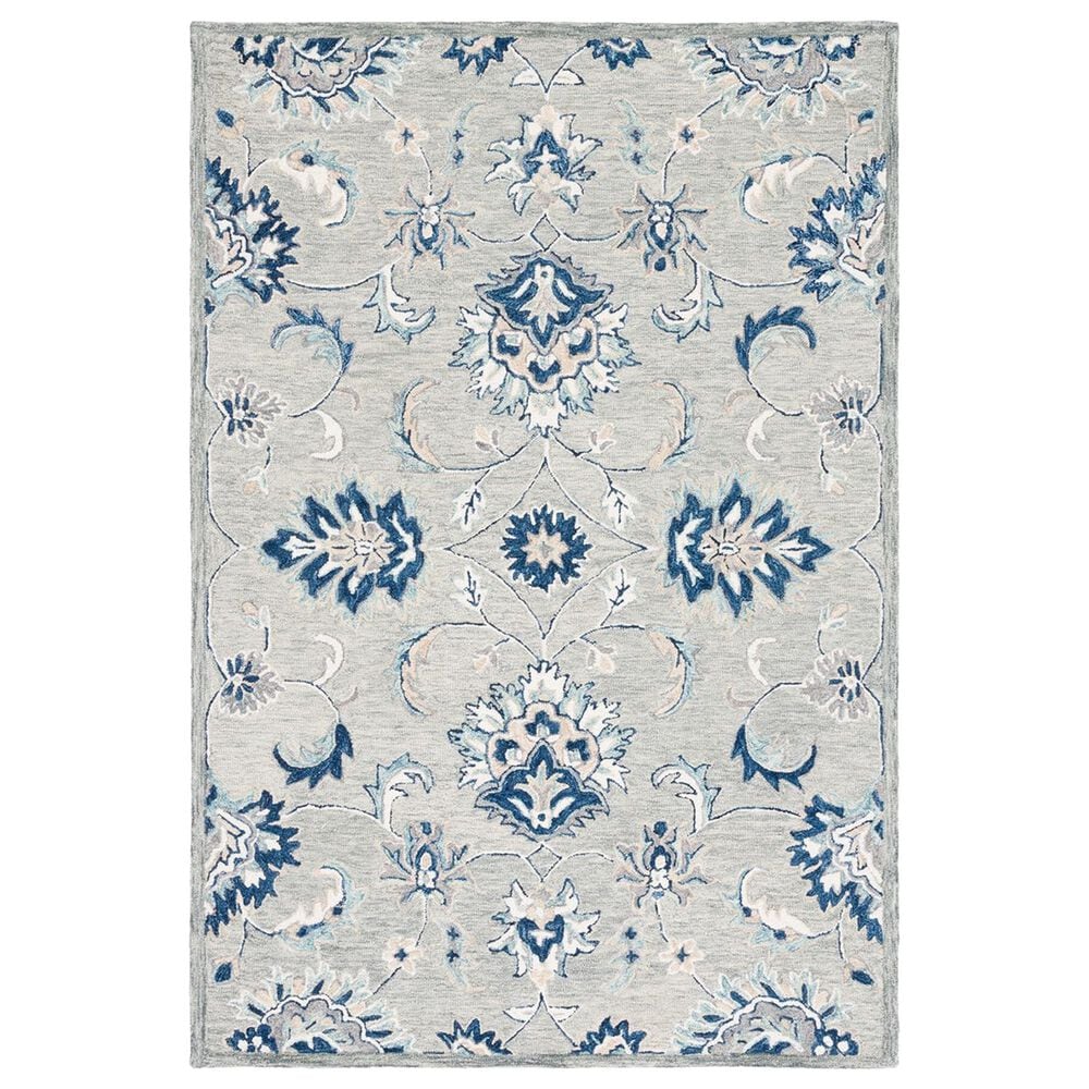 Safavieh Micro-Loop MLP387F 8" x 10" Gray and Blue Area Rug, , large