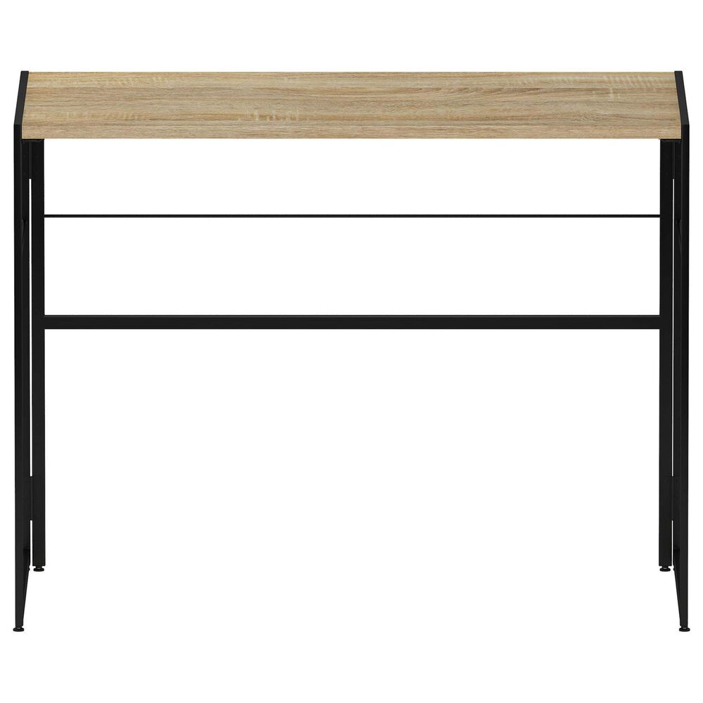 HOMLUX Riau 39" Folding Computer Desk in Sonoma Oak and Black, , large