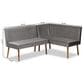 Baxton Studio Alvis 2-Piece Dining Nook Banquette Set with Grey Velvet in Walnut Brown, , large
