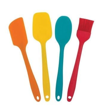 Mrs. Anderson"s 4-Piece Baking Mini Silicone Tool Set in Red, Orange, Yellow and Blue, , large