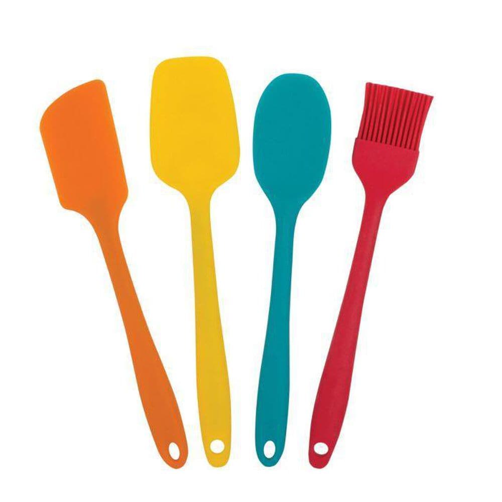 Mrs. Anderson"s 4-Piece Baking Mini Silicone Tool Set in Red, Orange, Yellow and Blue, , large
