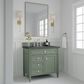 James Martin Vanities Brittany 36" Single Bathroom Vanity in Smokey Celadon with 3 cm Charcoal Soapstone Quartz Top and Rectangular Sink, , large
