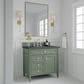 James Martin Vanities Brittany 36" Single Bathroom Vanity in Smokey Celadon with 3 cm Charcoal Soapstone Quartz Top and Rectangular Sink, , large