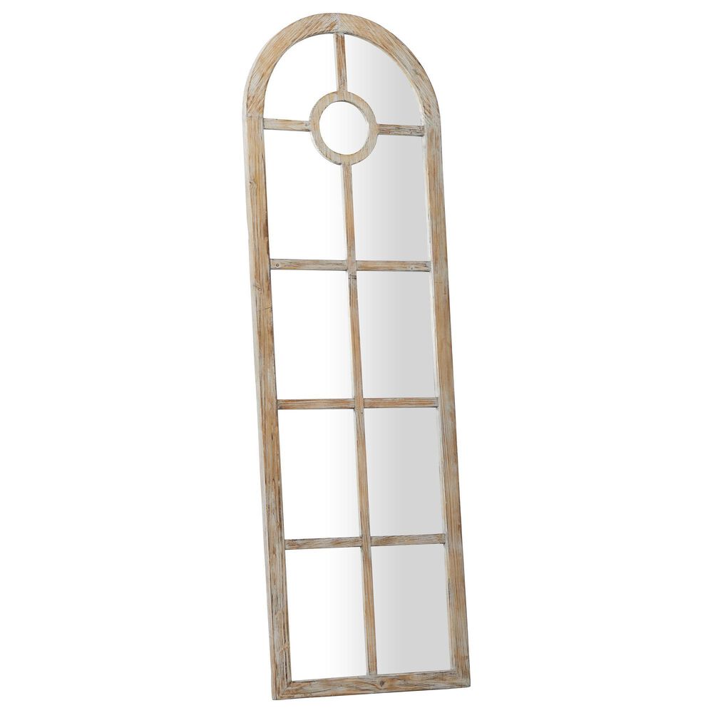 Maple and Jade Arch Wall Mirror in Brown, , large