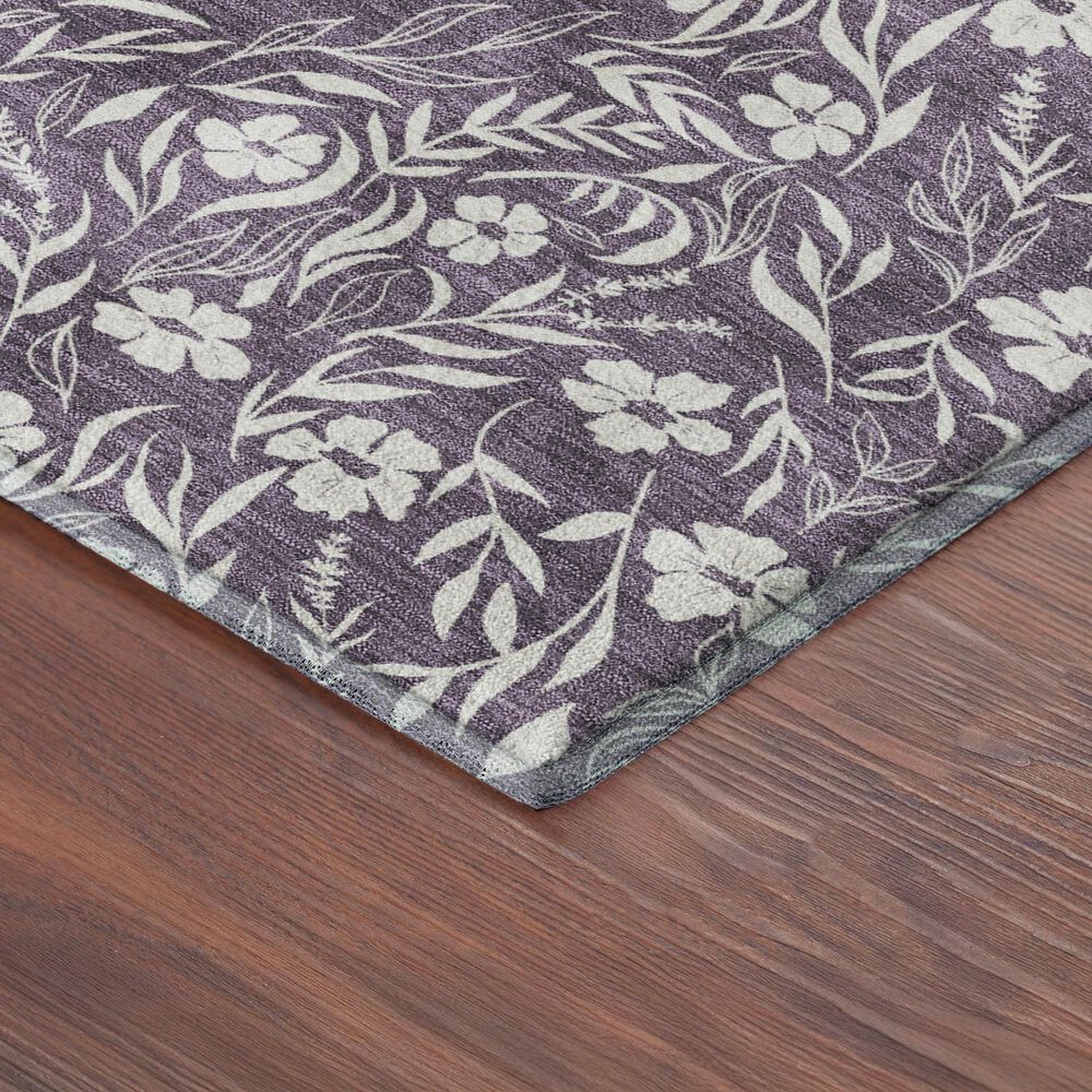 Dalyn Rug Company Soft Essentials Floral Purple 2'6" x 3'10" Indoor/Outdoor Area Rug, , large