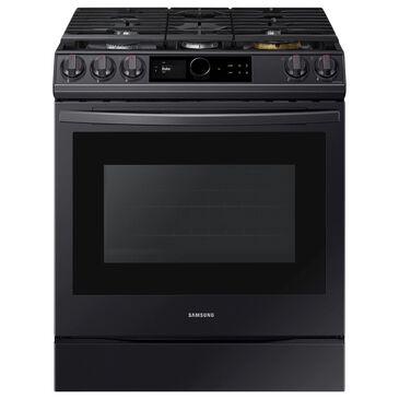 Samsung 6.0 Cu. Ft. Front Control Slide-in Gas Range with Smart Dial, Air Fry and Wi-Fi in Black Stainless Steel, , large