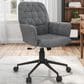 Rta Products Llc Modern Upholstered Tufted Office Chair with Arms in Grey, , large