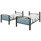 Linon Home Decor Heavy Twin Over Twin Bunk Bed in Black, , large