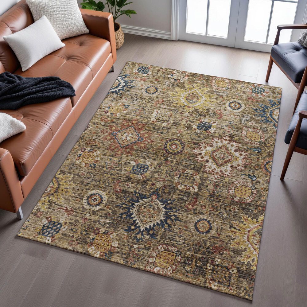 Dalyn Rug Company Silk Road Clove, Brown, Gold, Copper and Charcoal 3&#39; x 5&#39; Area Rug, , large
