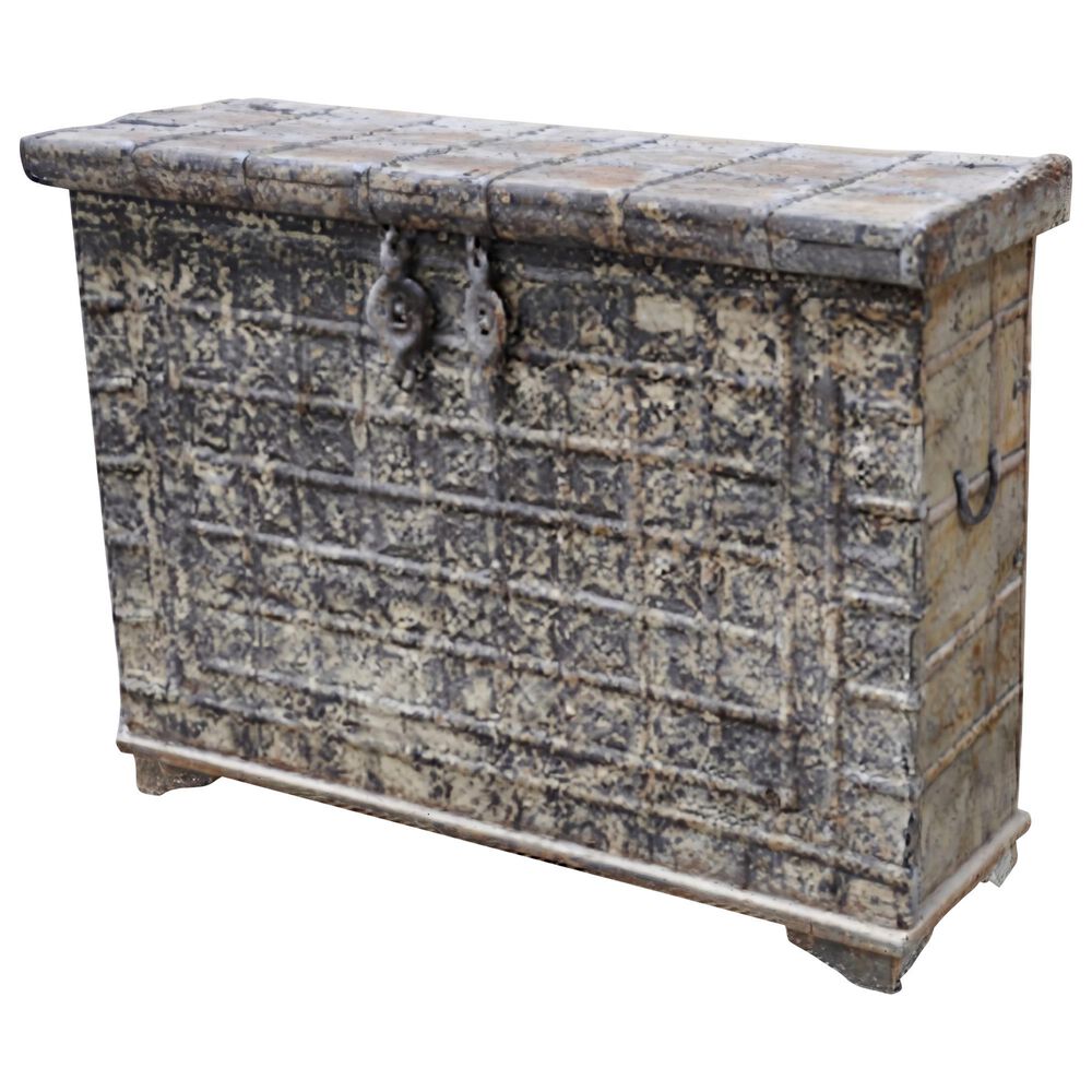 Jaipur Home One of a Kind Old World Arrow Storage Trunk in Grey, , large