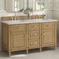 James Martin Vanities Lorelai 60" Double Vanity in Light Natural Oak with 3 cm Victorian Silver Quartz Top, , large