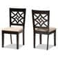 Baxton Studio Nicolette Side Chair with Sand Cushion in Dark Brown (Set of 2), , large