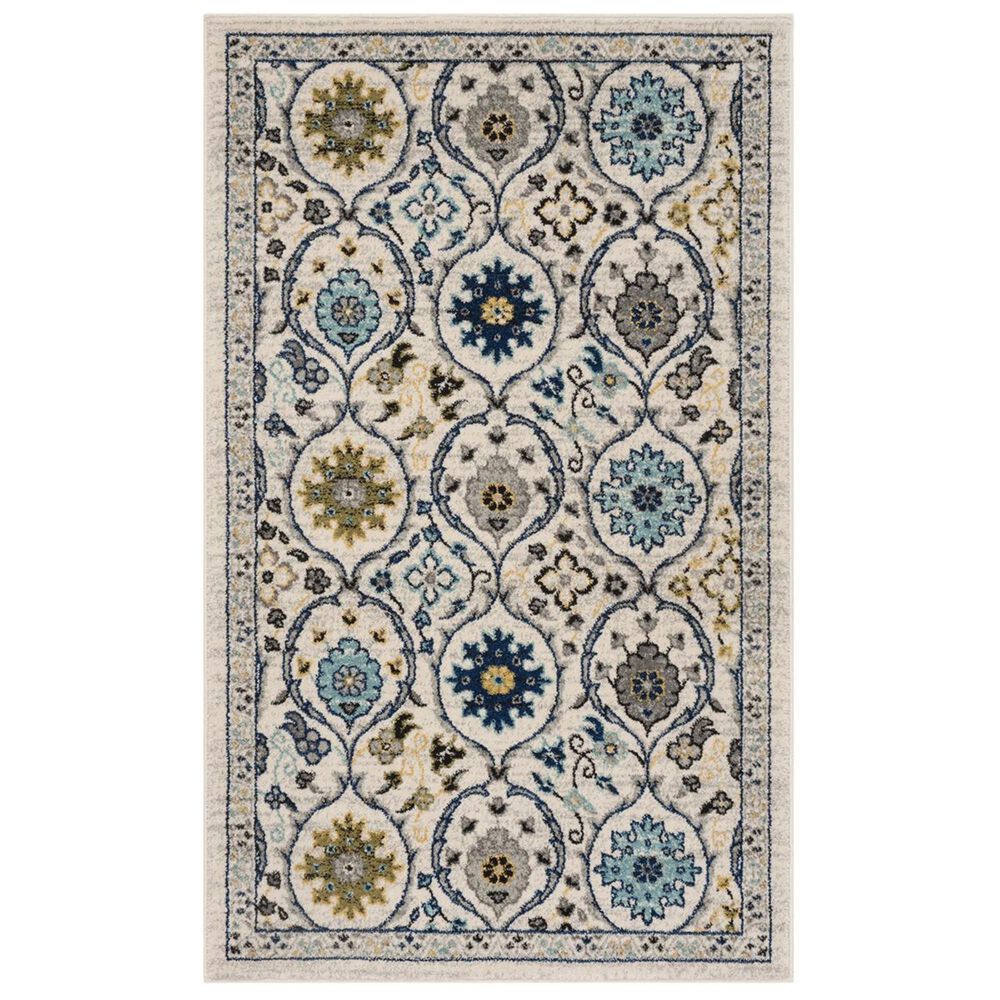 Safavieh Evoke EVK210C-3 3&#39; x 5&#39; Ivory/Blue Area Rug, , large