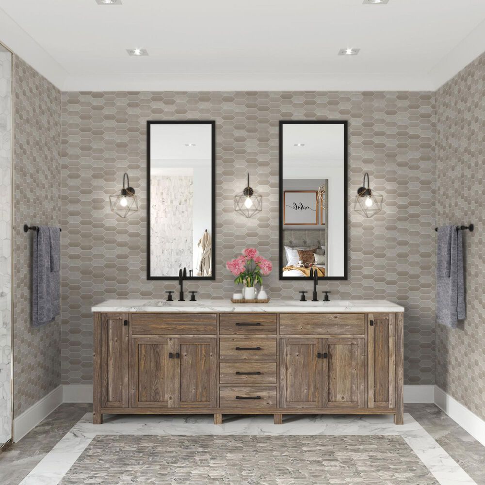 Dal-Tile Miramo Sand 2&quot; x 5&quot; Picket Undulated on 12.25&quot; x 11.125&quot; Ceramic Mosaic Sheet, , large