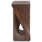 Hearth and Haven Outdoor End Table with Twist Design in Antique Brown, , large