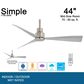 Minka-Aire Simple 44" Indoor/Outdoor Ceiling Fan in Brushed Nickel Wet, , large