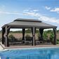 HOMLUX 12"X20" Hardtop gazebo with double roof in Bronze in Gray, , large