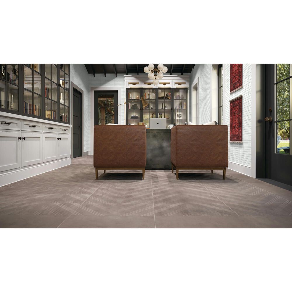 Dal-Tile Artefino Vintage Fossil 2" x 6" Fish Scale on 12" x 13" Porcelain Mosaic Sheet, , large