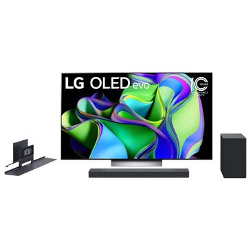 LG 77" Class C3 Series 4K OLED evo UHD - Smart TV with 3.1 Home Theater Sound Bar in Black, , large