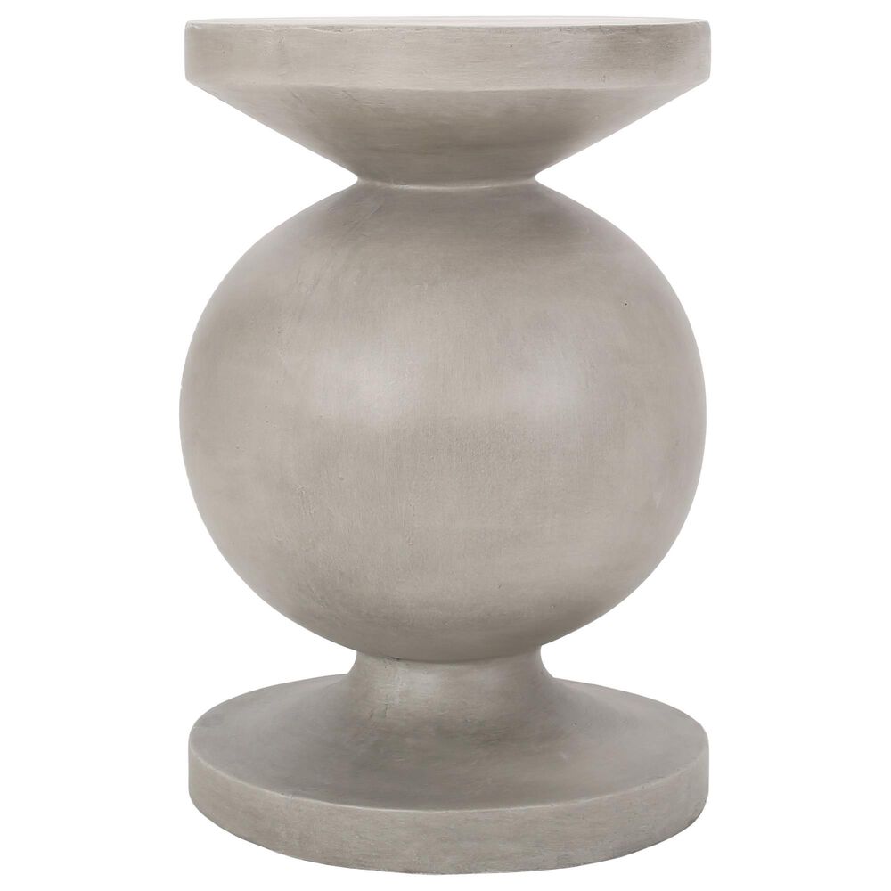 Hearth and Haven Outdoor Sculptural Round End Table with Pedestal Base in Natural, , large
