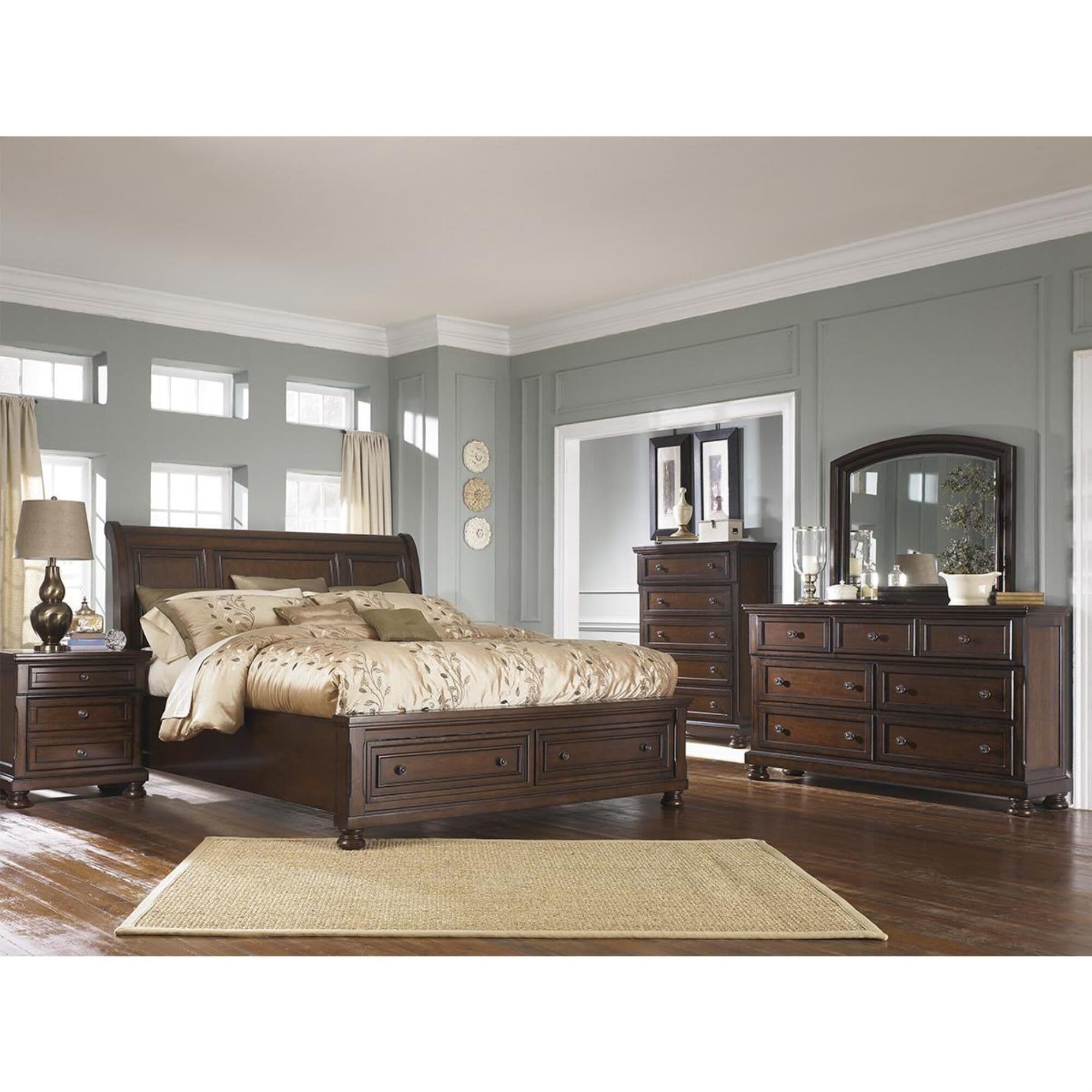 Millennium Porter 5 Piece Queen Bedroom Set in Burnished Brown NFM