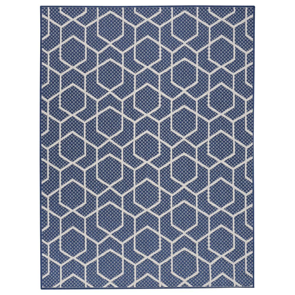 Nourison Horizon HOZ01 Navy 4" x 6" Indoor/Outdoor Area Rug, , large