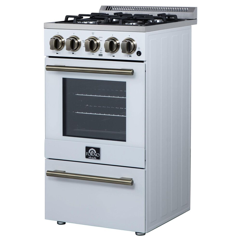 Forno Lamazze 20" Freestanding Gas Range in White, , large