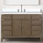 Lexora Home Laurel 48" Single Bathroom Vanity in Grey Oak with White Quartz Top and Rectangular Sink, , large