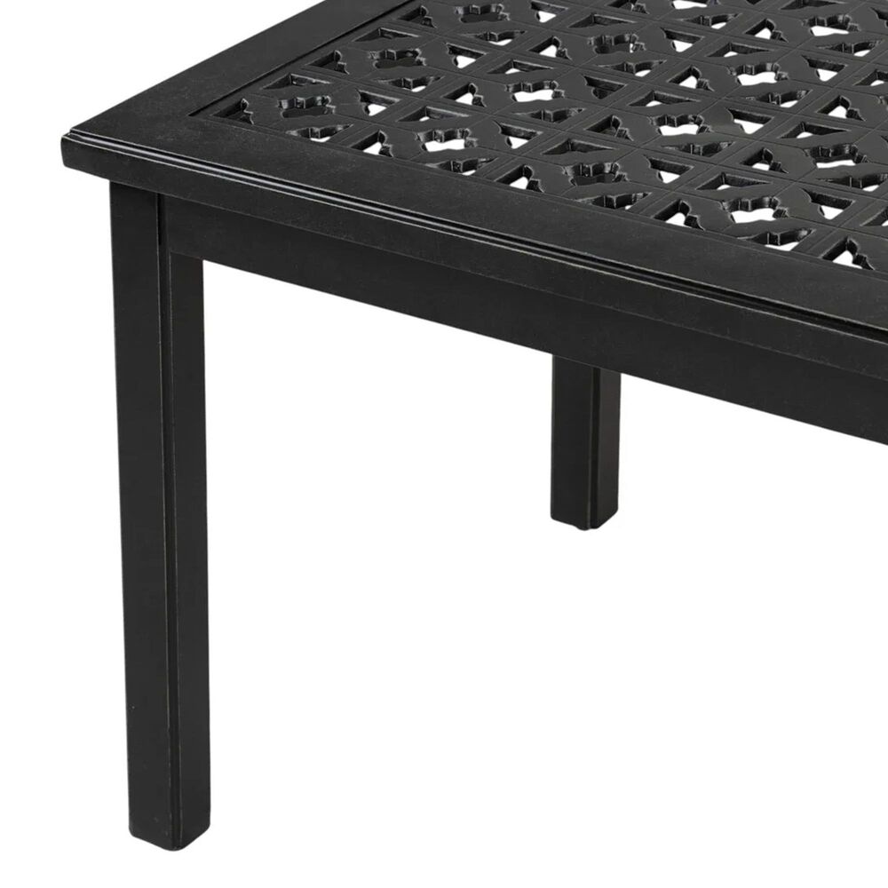 GatherCraft Lucia Patio Square End Table in Black, , large