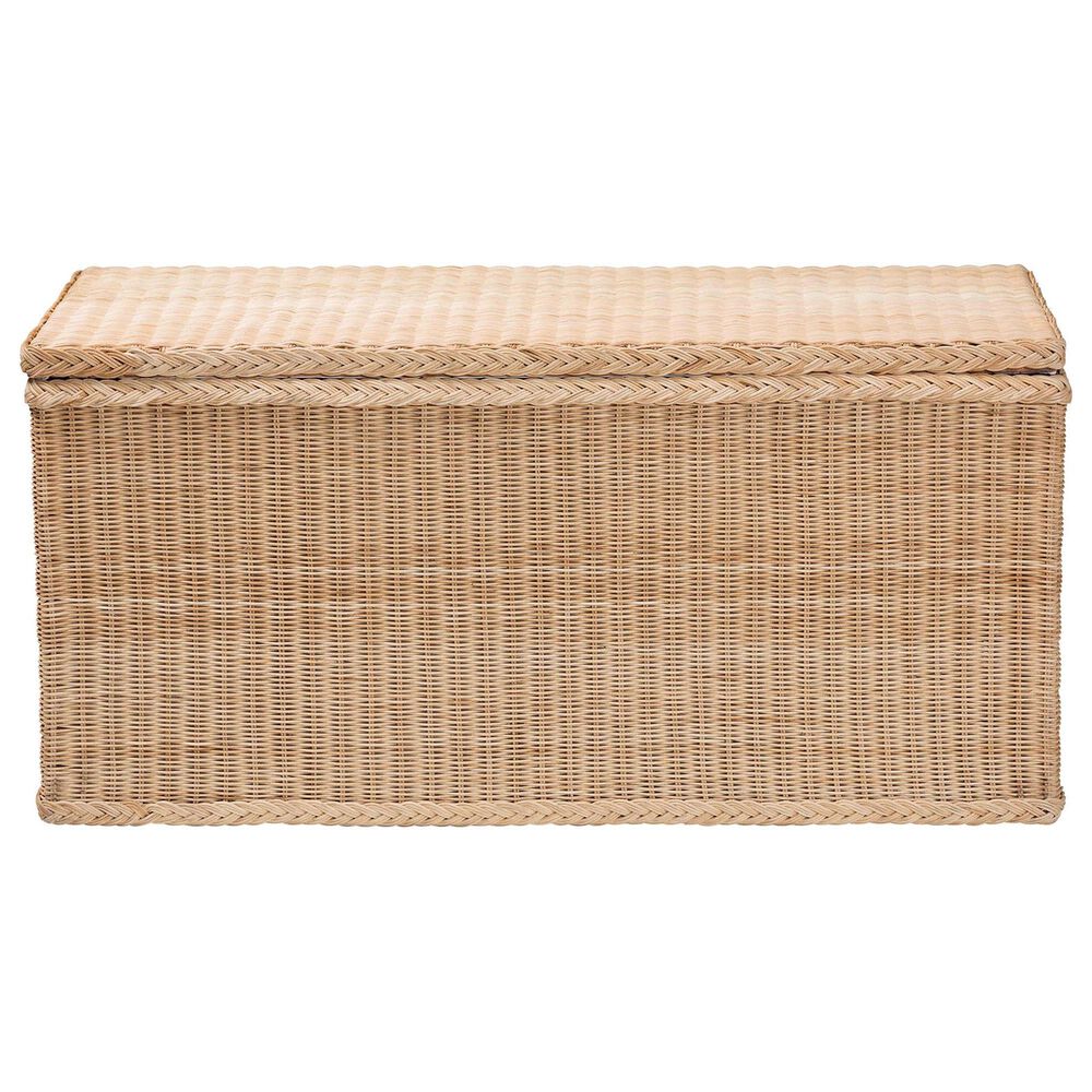 Baxton Studio Caden Storage Bench in Natural, , large