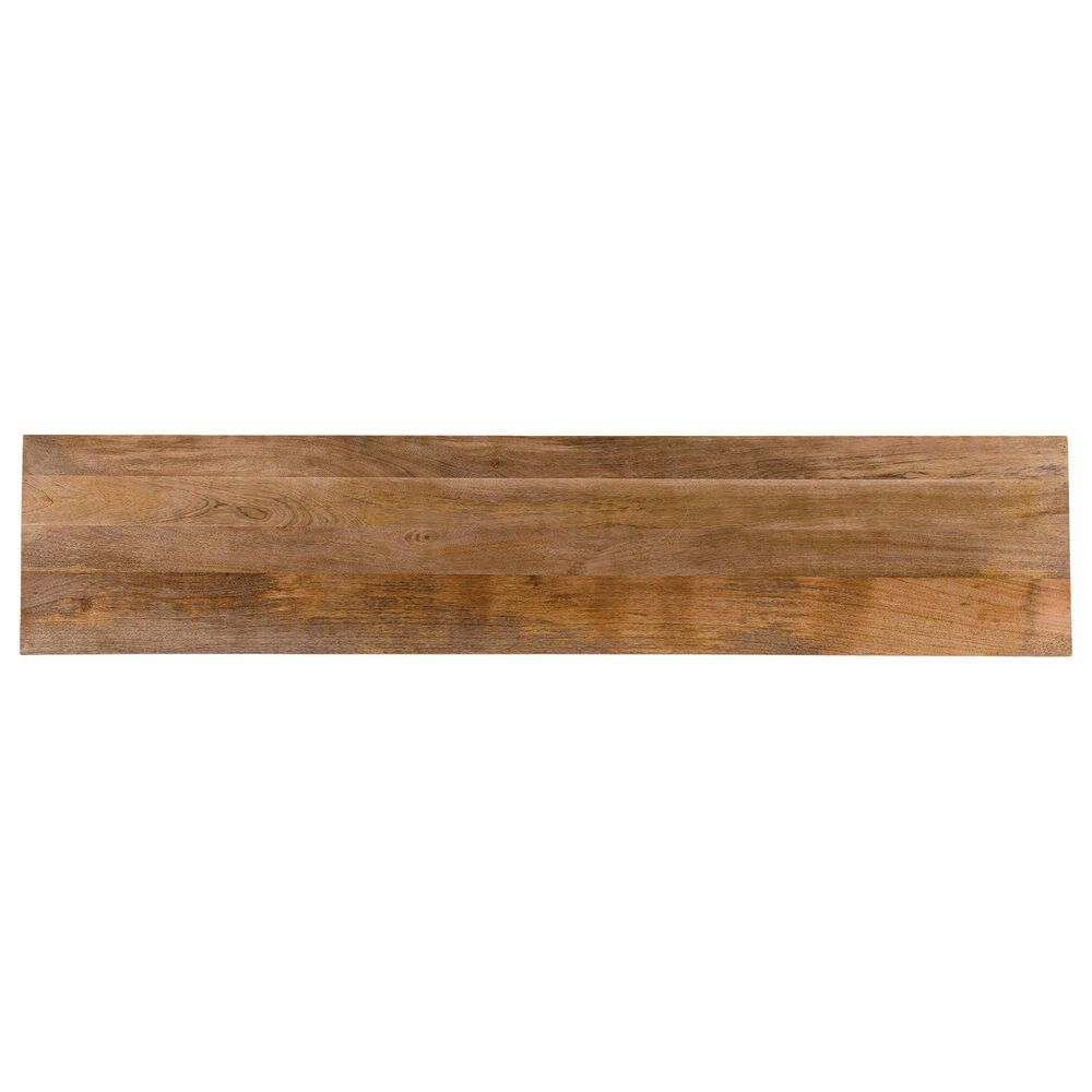Hooker Furniture Swirl Door 86&quot; Entertainment Console in Brass Foil and Medium Natural, , large