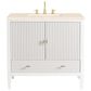 James Martin Vanities Myrrin 36" Vanity in Bright White with 3 cm Victorian Silver Quartz Top, , large
