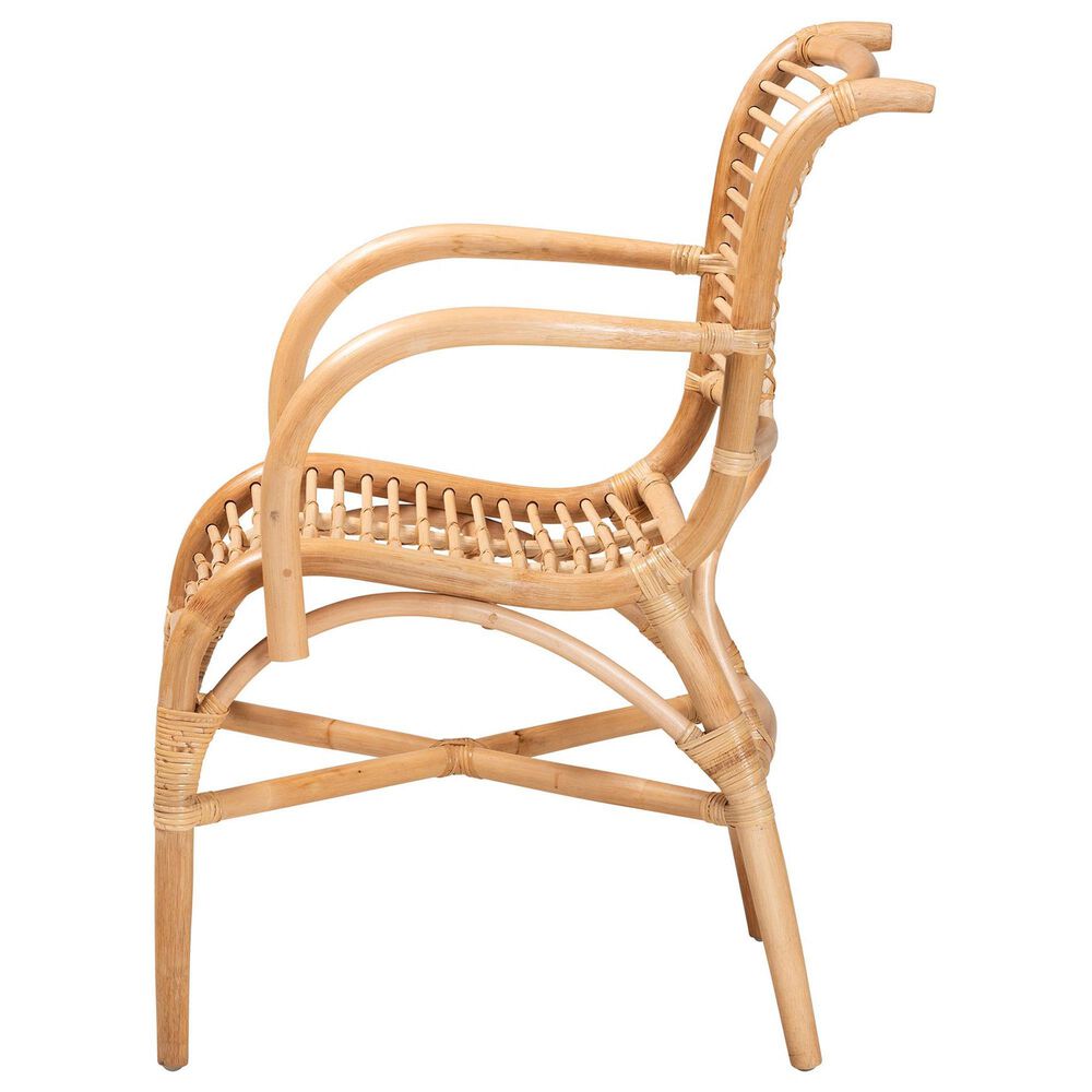 Baxton Studio Seminyak Lounge Chair in Natural Brown, , large