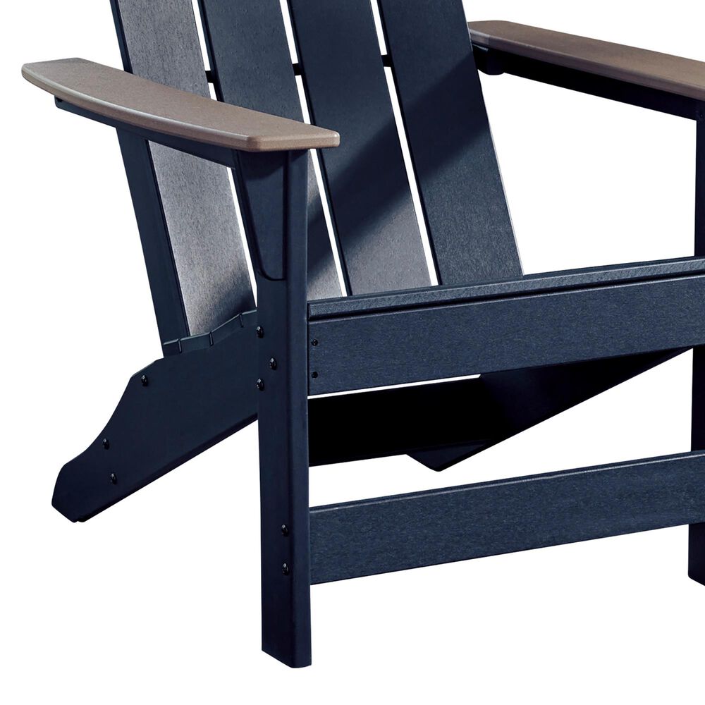 Ashley East Beach Patio Adirondack Chair in Navy Blue and Driftwood, , large