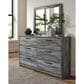 Ashley Baystorm 6 Drawer Dresser and Wide Frame Mirror in Gray, , large