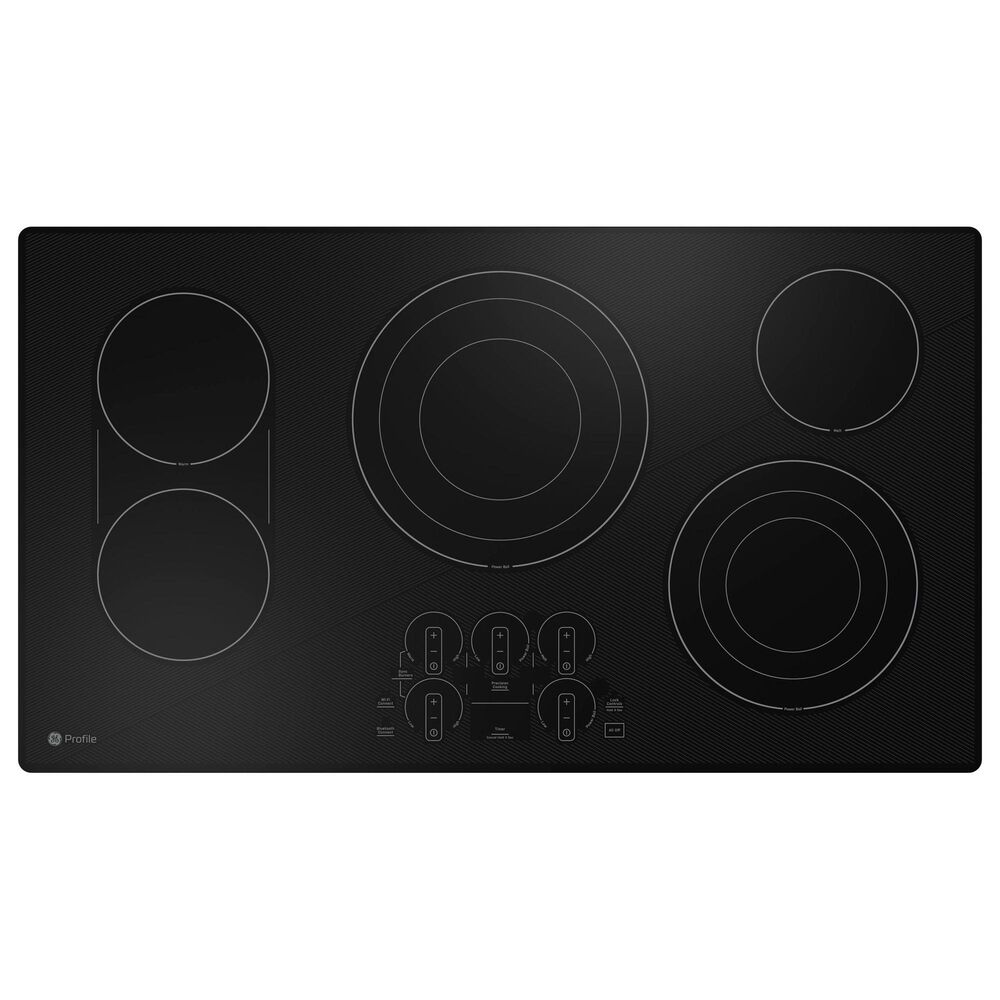 GE Profile 2-Piece Kitchen Package with Stainless Steel 30" Built-In Microwave Combination Wall Oven and Black 36" Electric Cooktop, , large