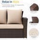 Hearth and Haven Outdoor Sofa with Black Wicker Frame in Beige, , large