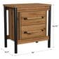 Hawthorne Furniture Norcross 2-Drawer Nightstand in Hickory and Black, , large