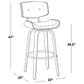 LumiSource Lombardi 30" Swivel Barstool with Cream Faux Leather Upholstery in Walnut and Black (Set of 2), , large