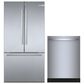 Bosch 2-Piece Kitchen Package with 20.8 Cu. Ft. 3-Door French Door Refrigerator and Bar Handle Dishwasher in Stainless Steel, , large