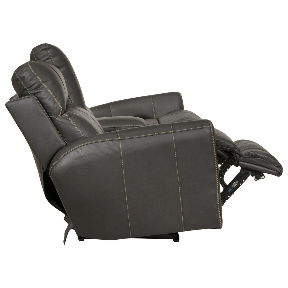Catnapper Fredda Power Reclining Console Loveseat with Power Headrest in Anthracite, , large
