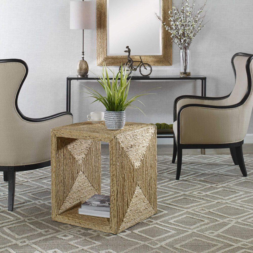 Uttermost Rora Woven Side Table in Natural, , large