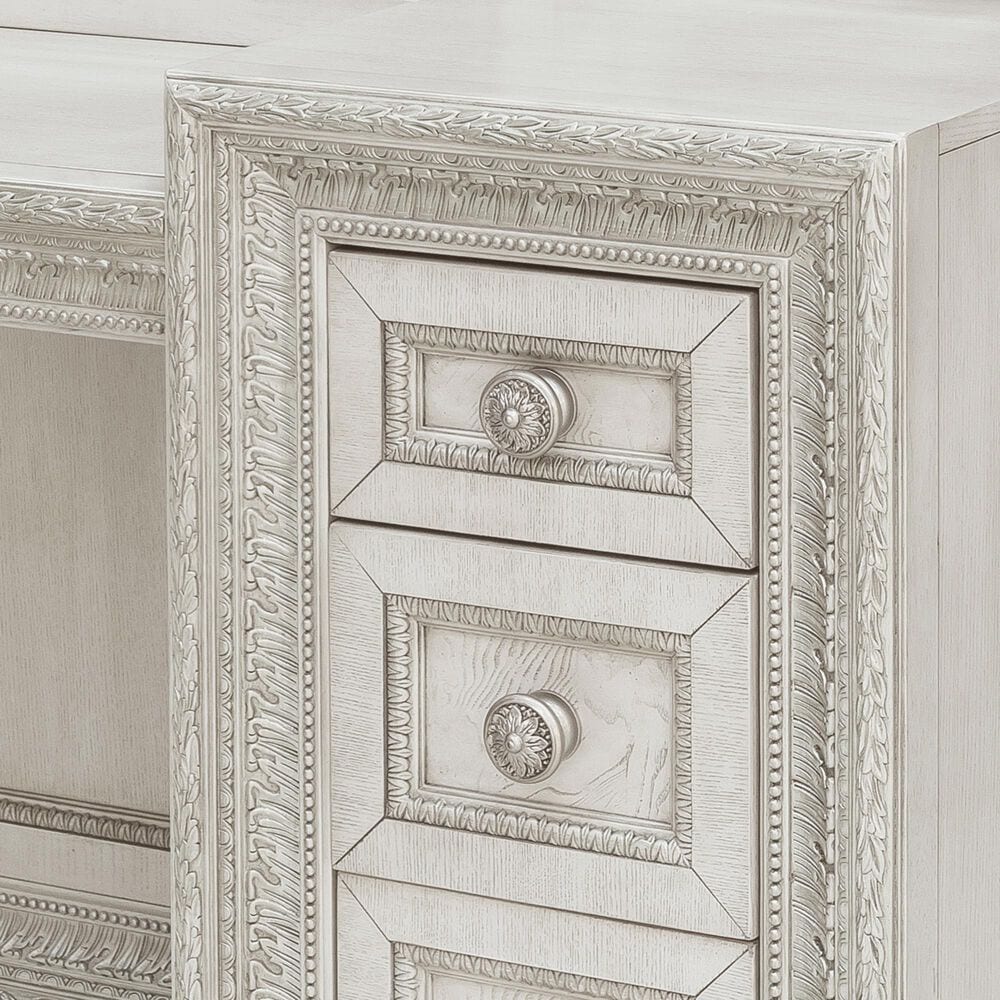 Pulaski Furniture Corp Camila Vanity and Mirror in White and Silver, , large