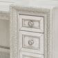 Pulaski Furniture Corp Camila Vanity and Mirror in White and Silver, , large