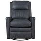 Bradington-Young Leather Swivel Glider Manual Recliner in Blue, , large