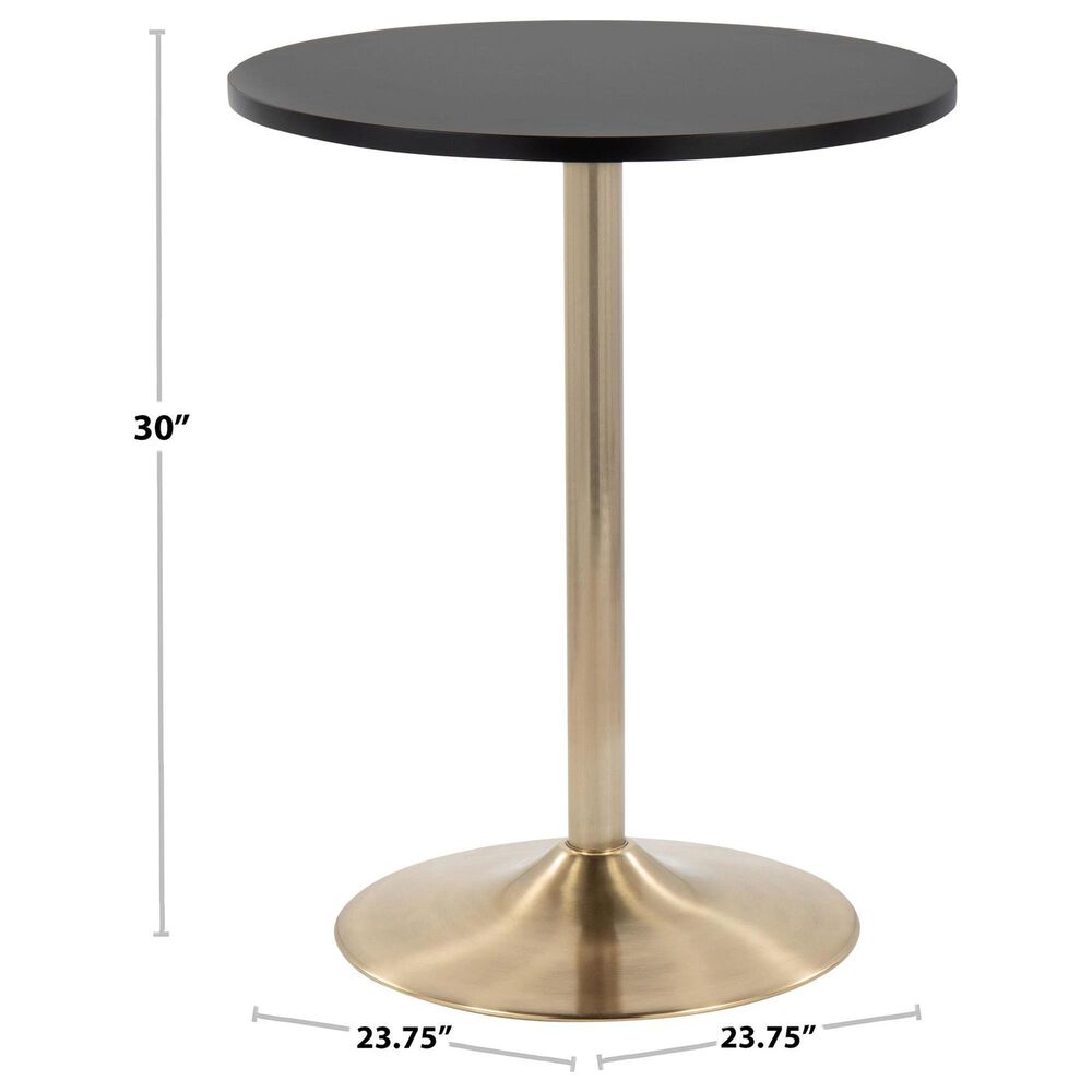 Lumisource Pebble Adjustable Bar Table in Black and Gold, , large