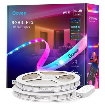 Govee 49.2 Ft. Wi-Fi RGBIC LED Strip Light in Multicolor, , large