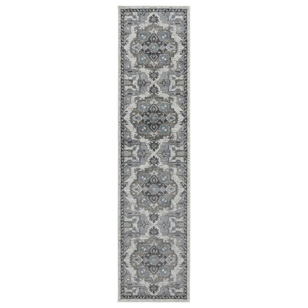 Amer Rugs Alexandria 2" x 6" Ivory and Stone Gray Runner, , large